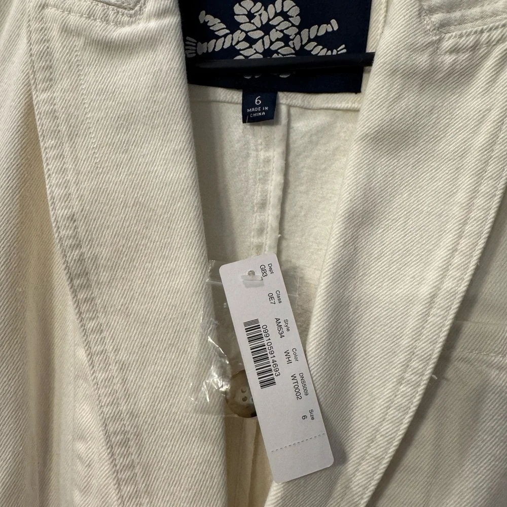 NWT J Crew Women's Long Denim Blazer 100% Cotton Size 6 - Picture 3 of 4